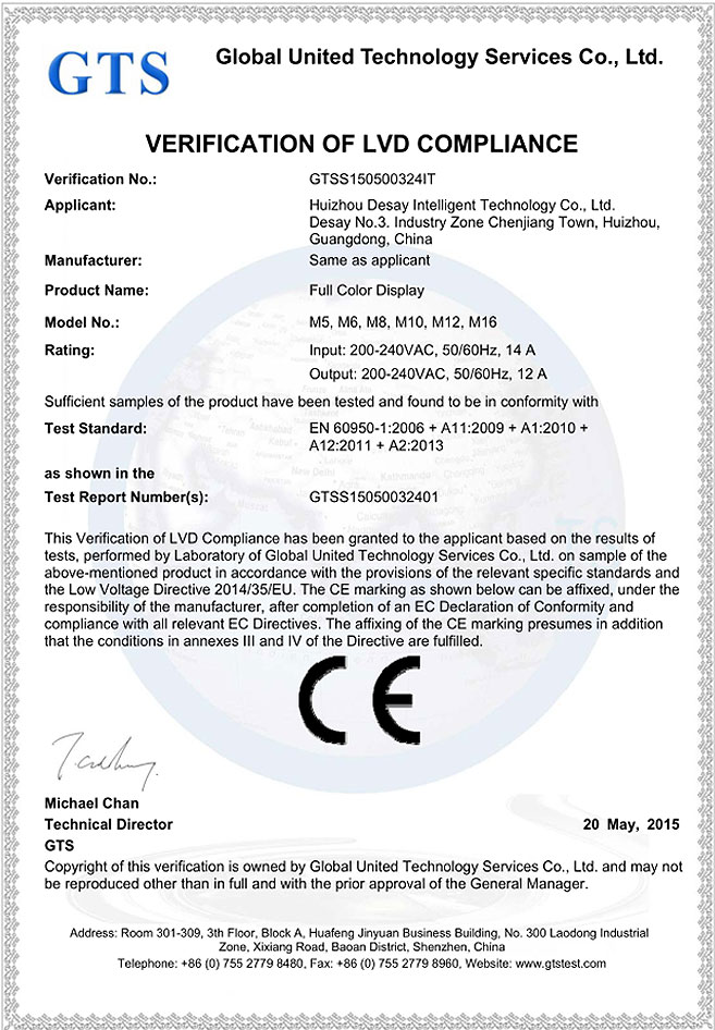 Series M -CE Certificate
